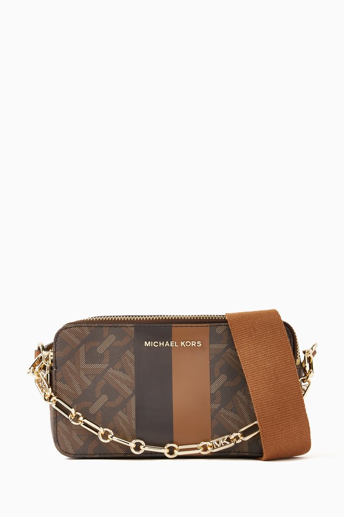 

Medium Jet Set Crossbody Bag in Signature Monogram Canvas, Brown