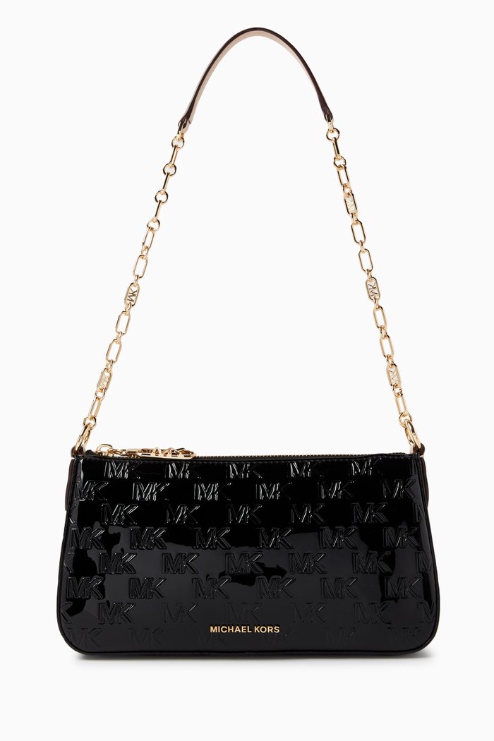 

Medium Empire Chain Pouchette in Leather, Black