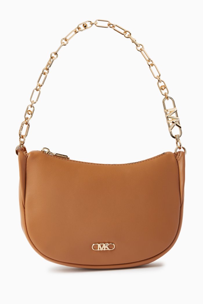 

Small Kendall Bracelet Pouchette in Leather, Brown