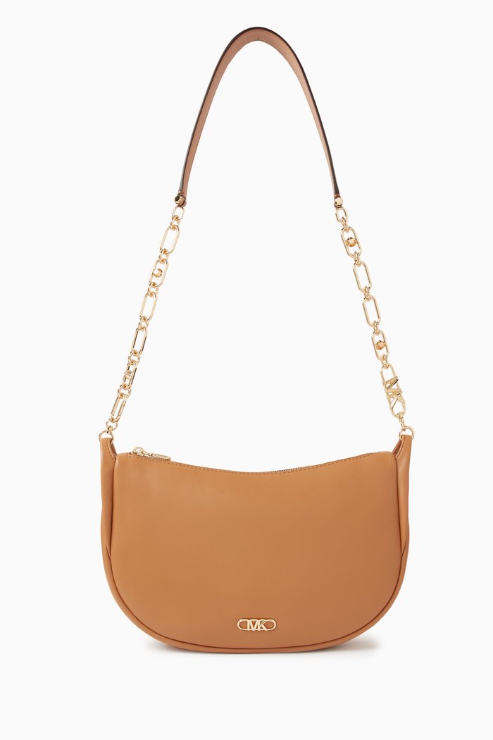 

Large Kendall Messenger Bag in Leather, Brown