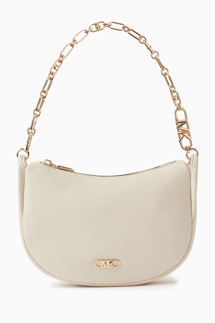 

Small Kendall Bracelet Pouchette in Leather, Neutral