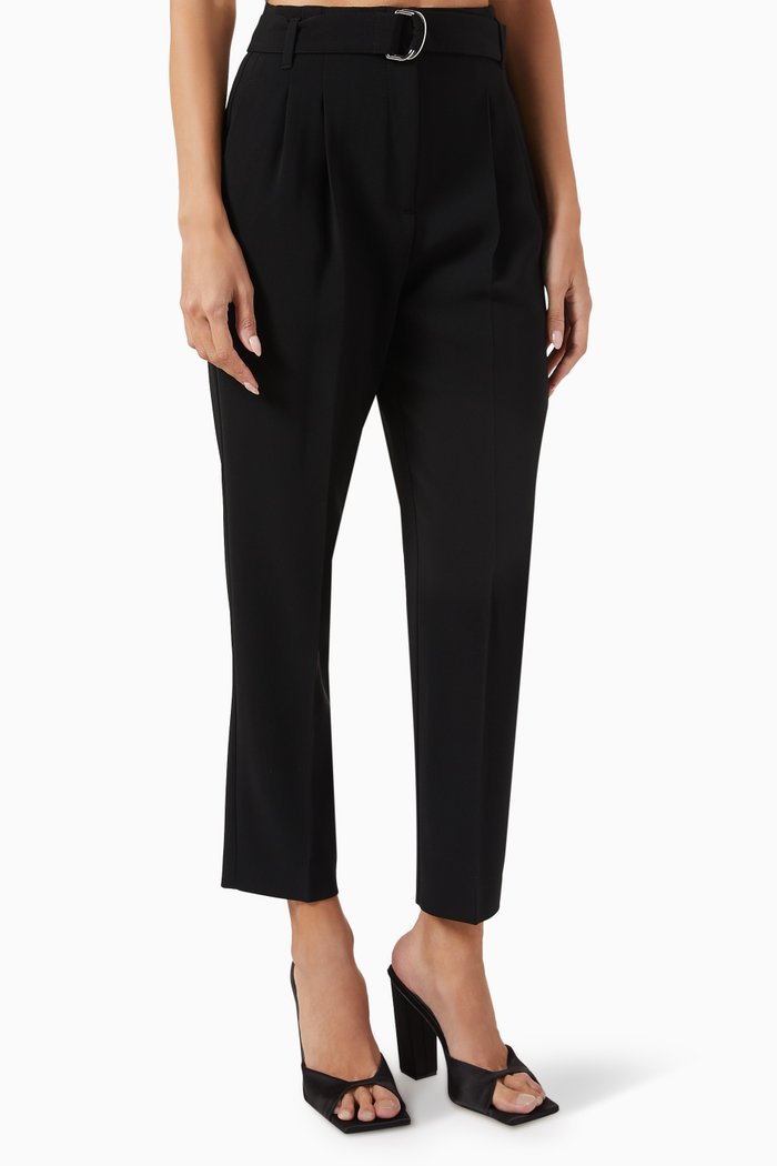 Tapiah Tapered-leg Pants in Crepe, Black