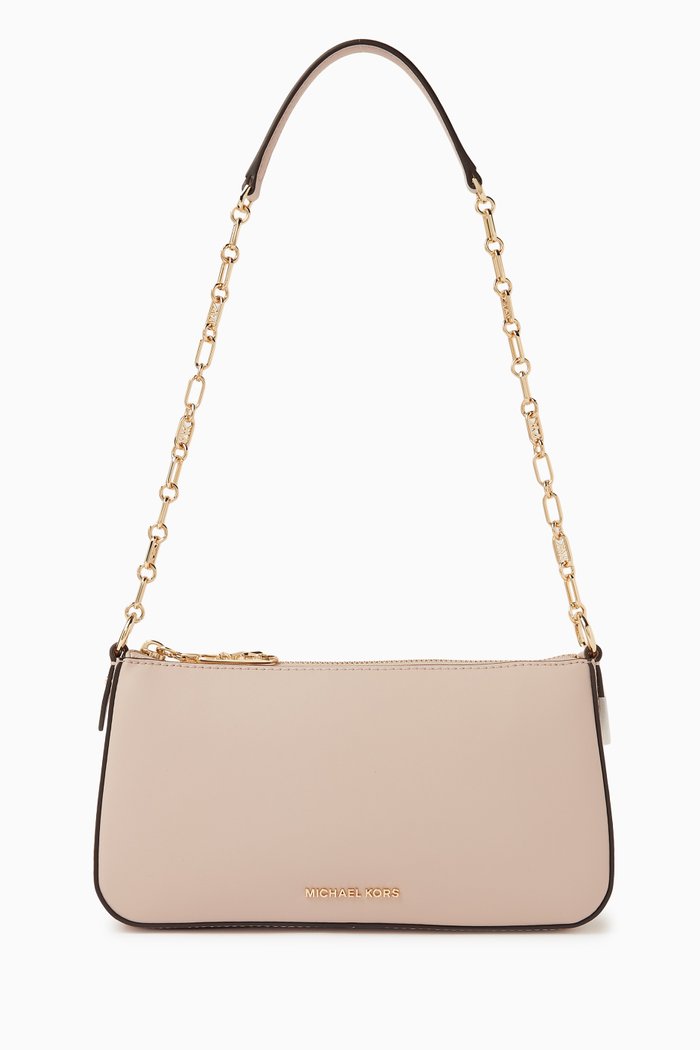 

Empire Chain Pouchette Shoulder Bag in Leather, Pink