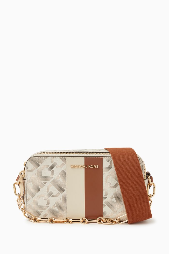 

Medium Jet Set Crossbody Bag in Signature Monogram Canvas, Neutral