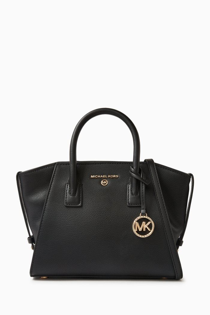 

Small Avril Zip Satchel Bag in Leather, Black