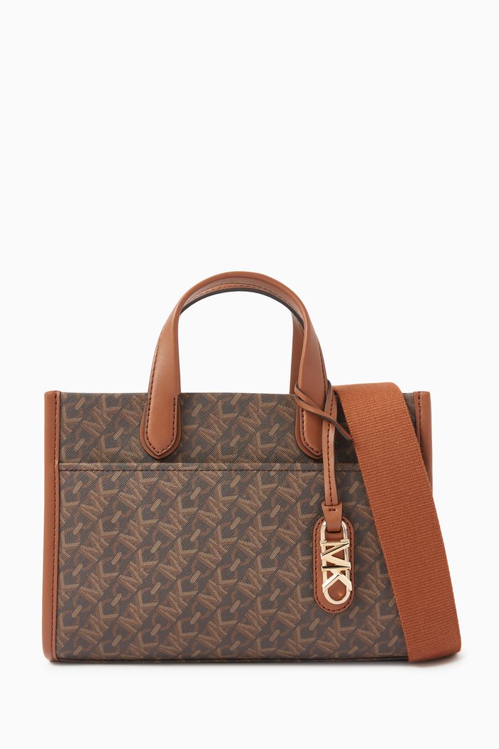 

Small Gigi Messenger Bag in Coated-canvas, Brown