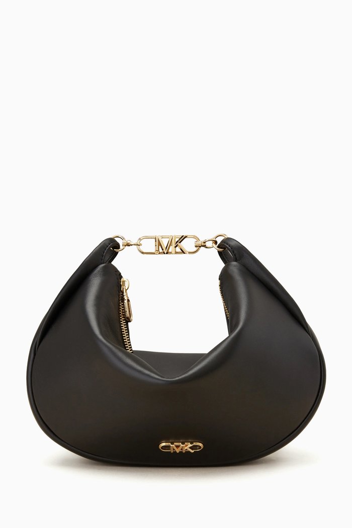 

Large Kendall Messenger Bag in Leather, Black