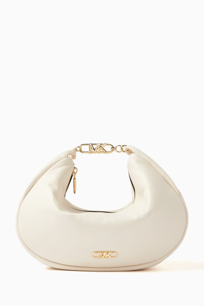 

Large Kendall Messenger Bag in Leather, Neutral