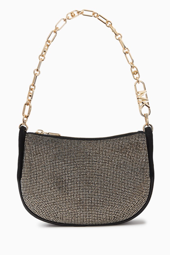 

Small Kendal Bracelet Pouchette in Brushed Leather, Black