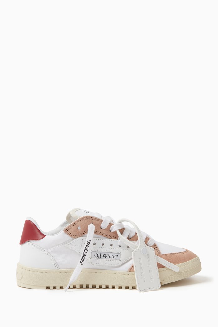 

5.0 Low-top Sneakers in Suede & Leather, White