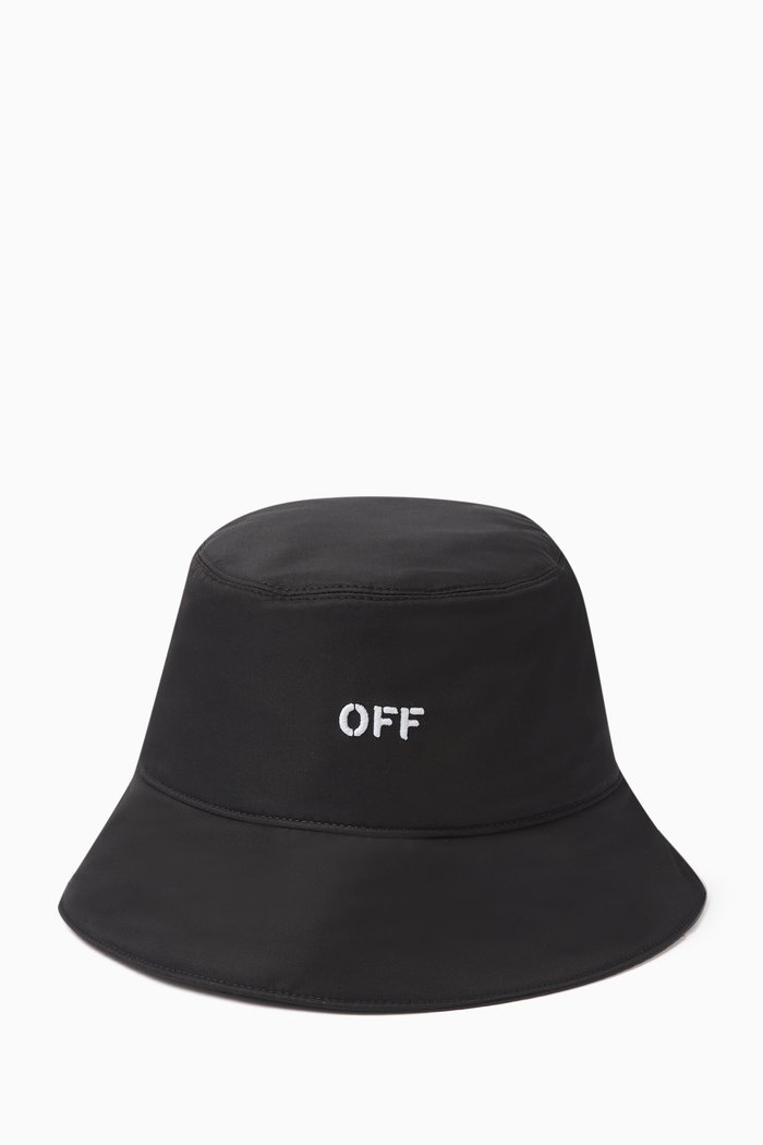 Reversible Off Stamp Bucket Hat, Black