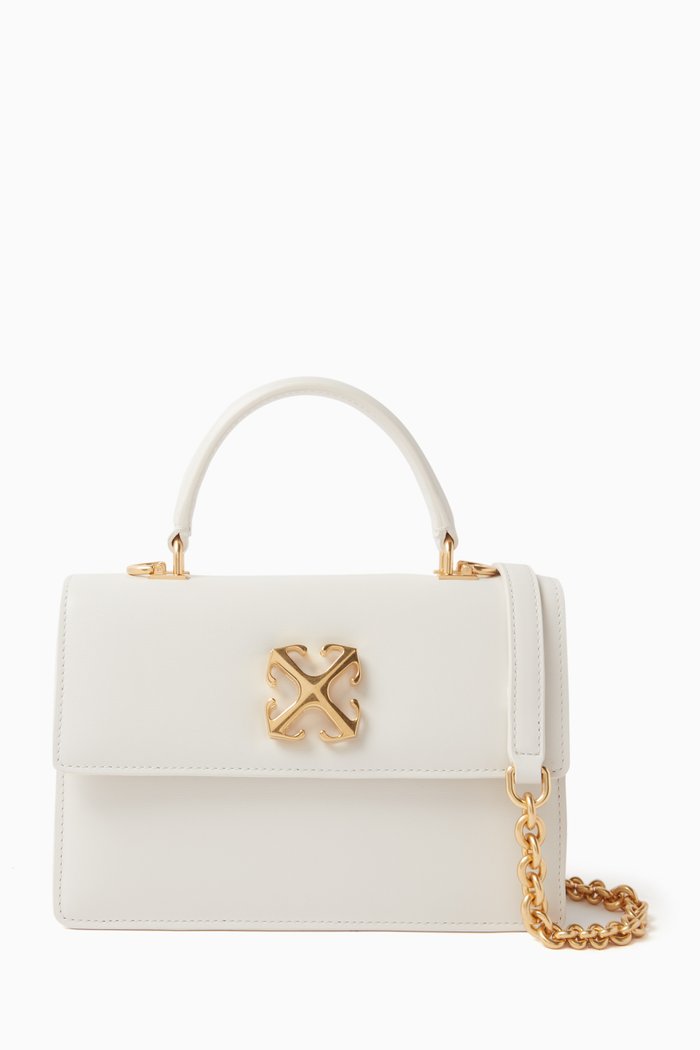 

Jitney 1.4 Top Handle Bag in Calfskin Leather, White