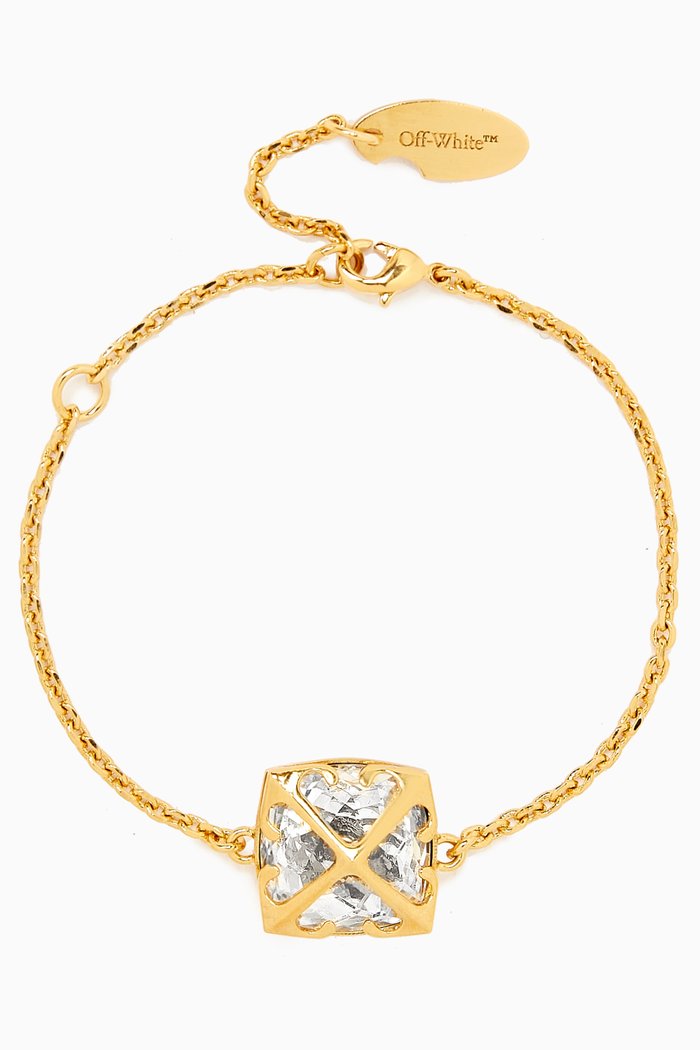 

Arrow Crystal-embellished Bracelet in Brass, Gold