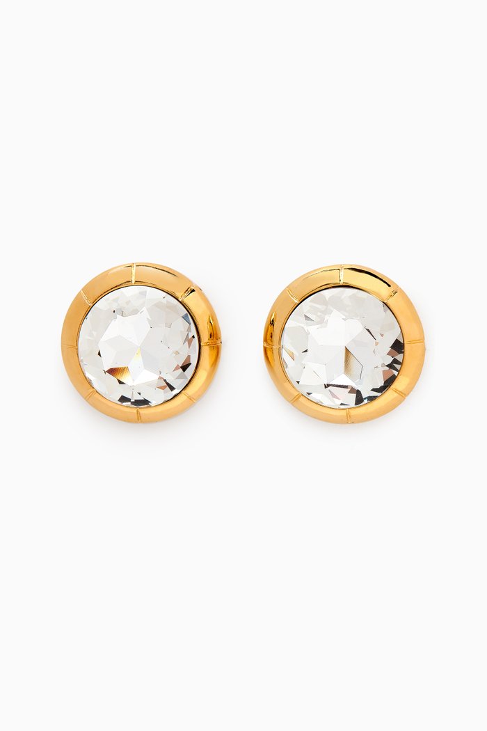 

Crystal Clip-on Stud Earrings, Gold