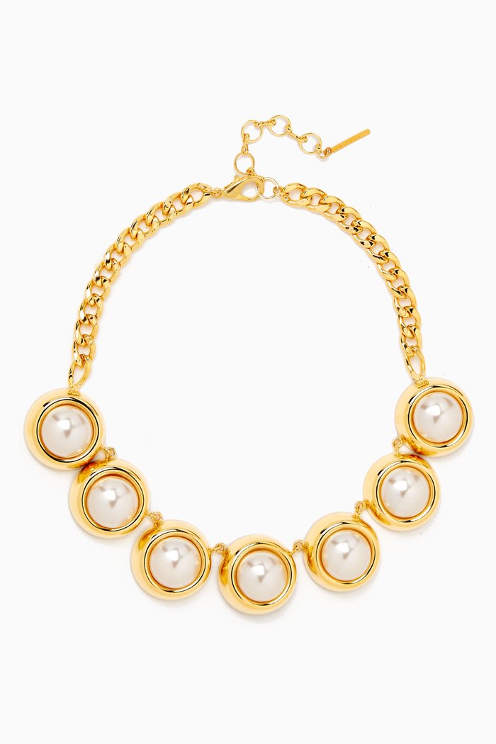 

Pearl Necklace in Metal, White