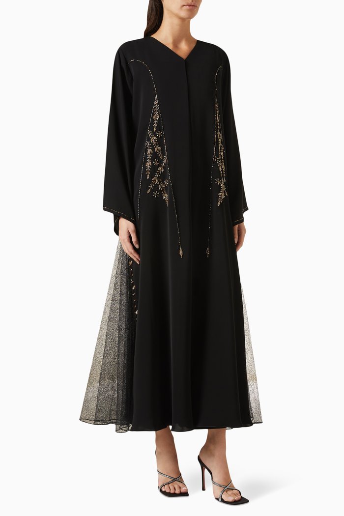 

Crystal-embellished Abaya, Black