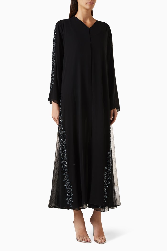 

Bead-embellished Abaya, Black