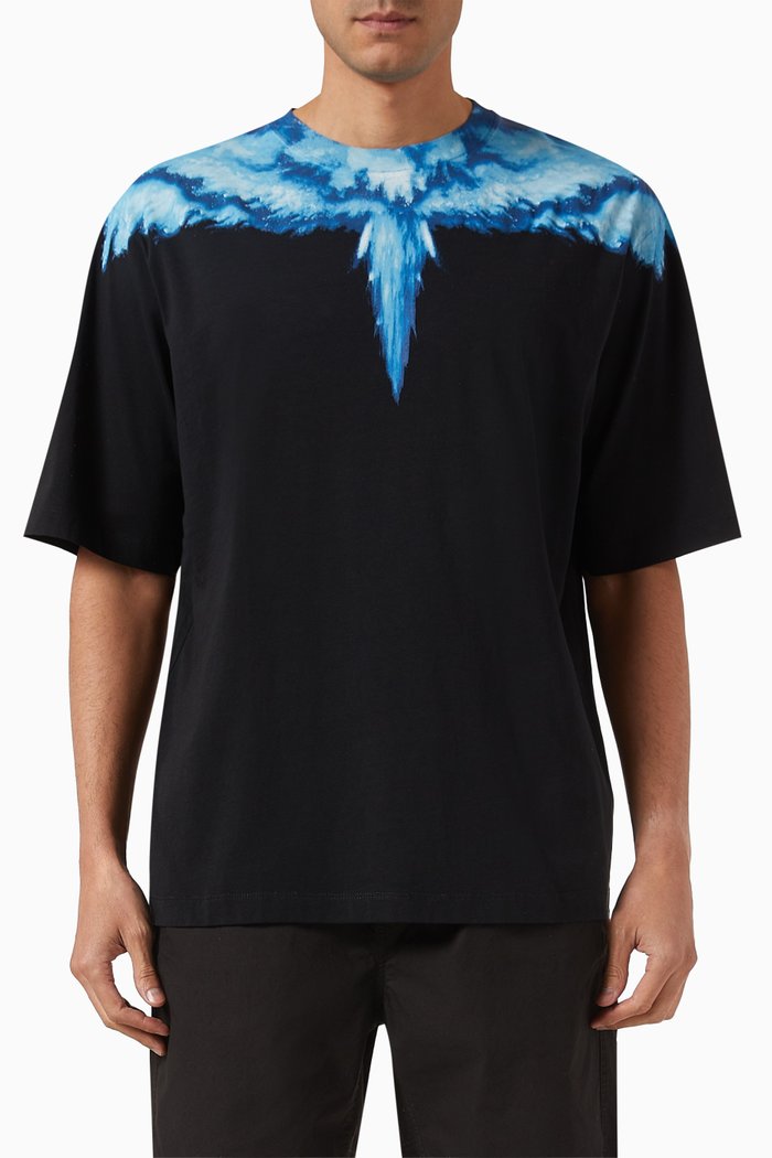 

Colordust Wings-print T-shirt in Cotton Jersey, Black