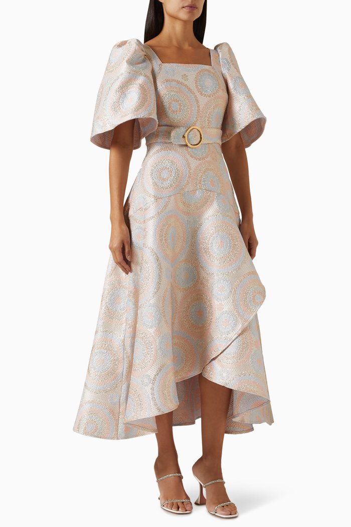 

Floral Belted Midi Dress, Multicolour