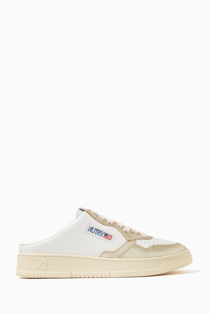 

Medalist Mule Low-top Sneakers in Leather, Gold