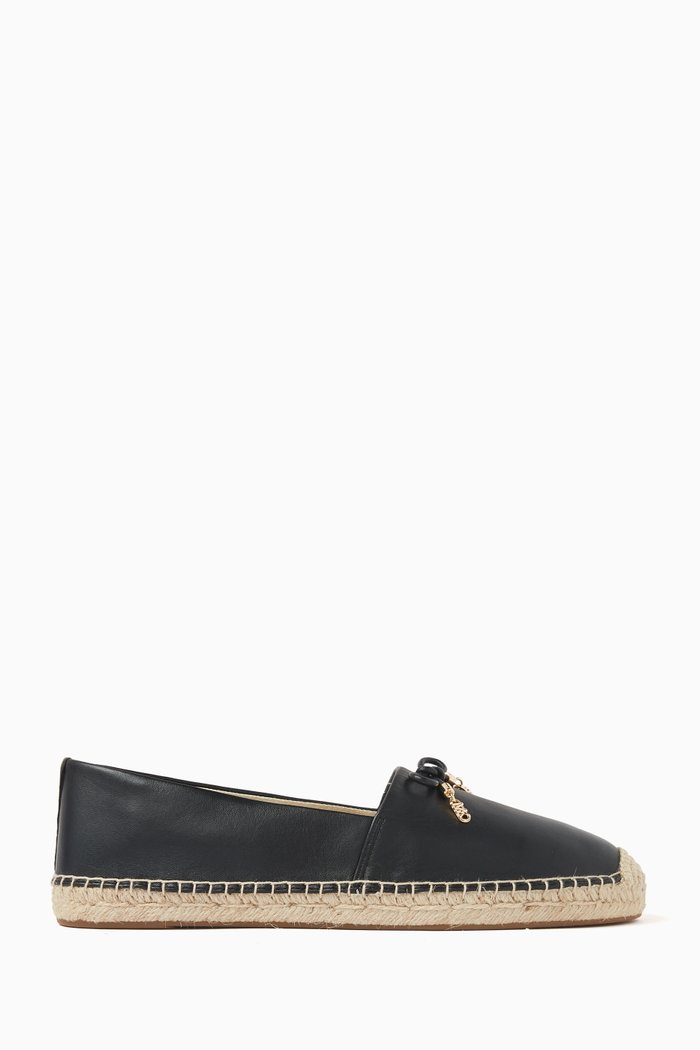 

Nori Espadrilles in Leather & Jute, Black