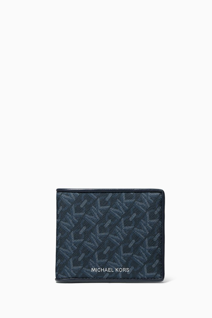 

Hudson Empire Billfold Wallet in Signature Logo-print Canvas, Blue