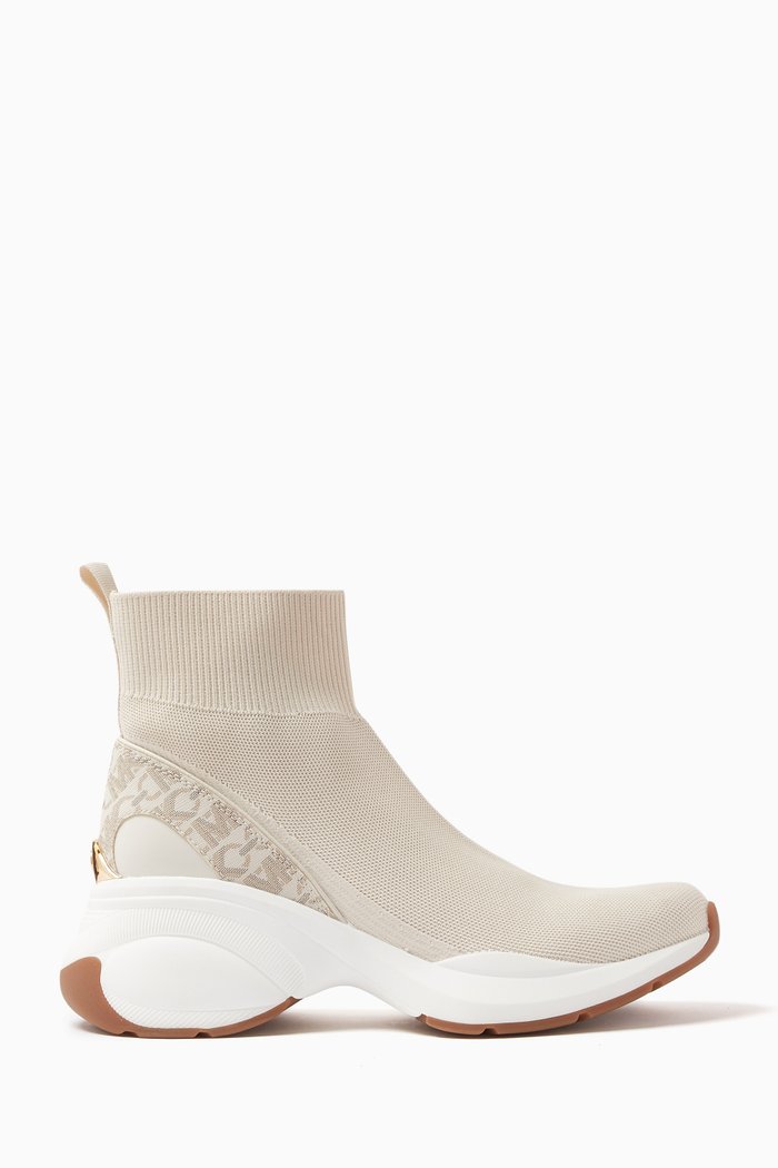 Zuma Logo Sock Sneakers in Stretch-knit, Neutral