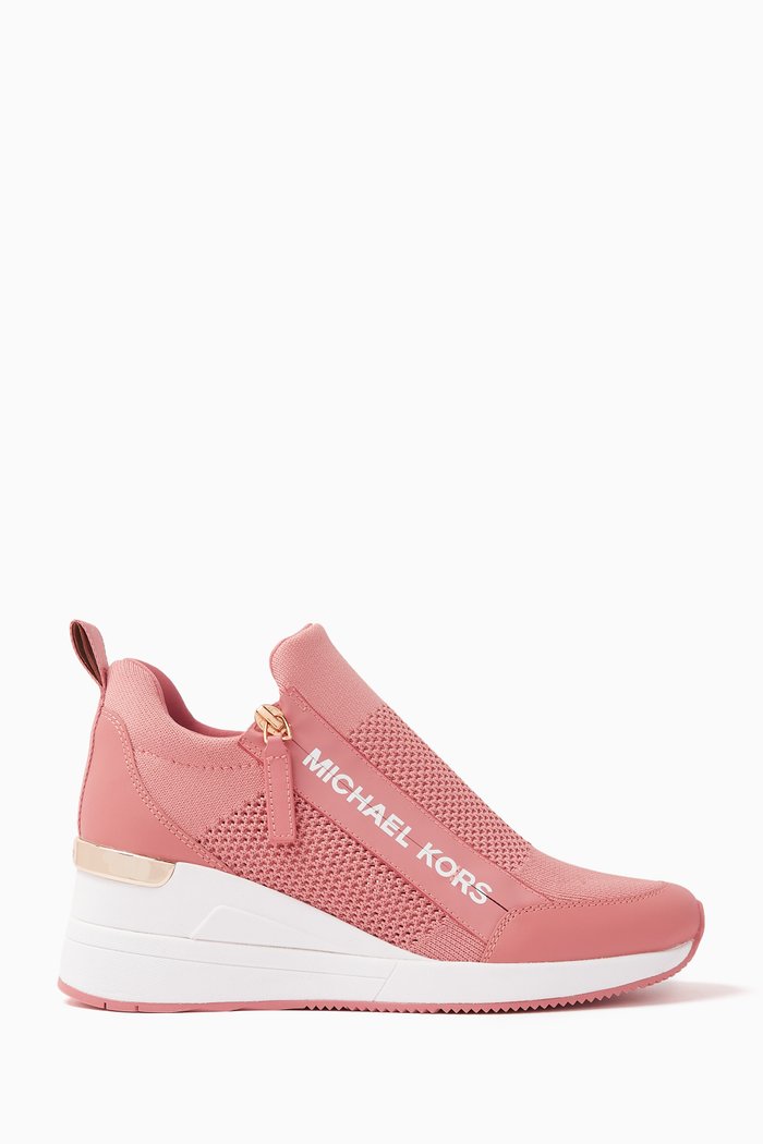 

Willis Wedge Sneakers in Stretch-knit, Pink