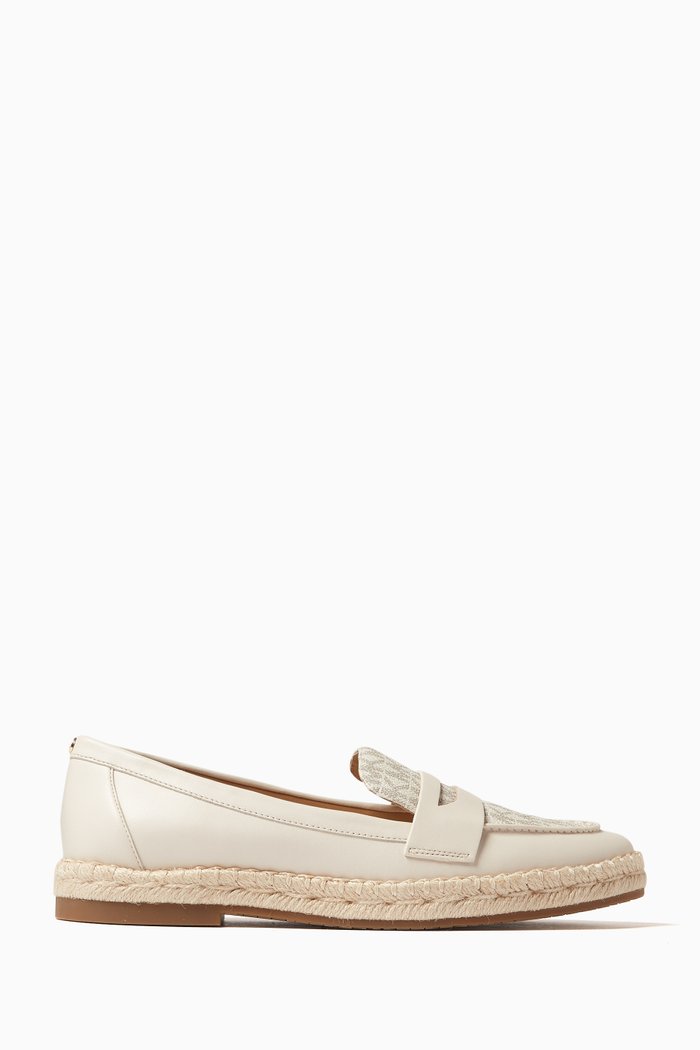 

Lennon Espadrilles in Leather & Canvas, Neutral