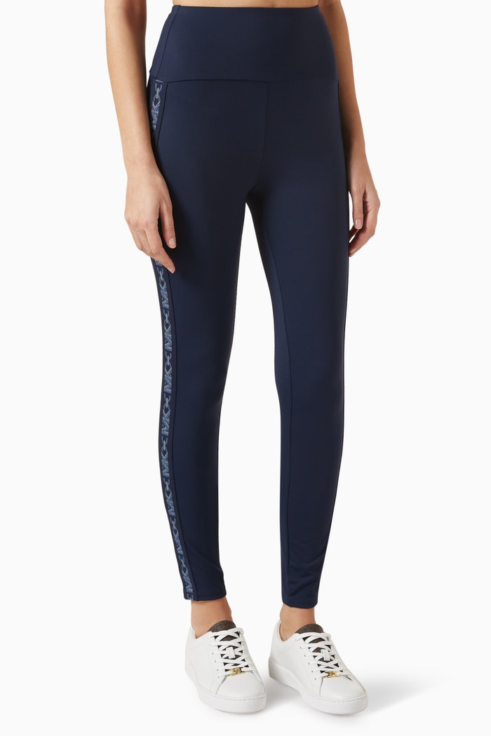 

Empire Logo-tape High-rise Leggings in Recycled-nylon, Blue