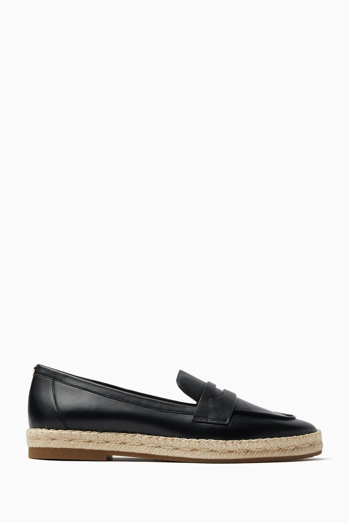 

Lennon Signature Logo Espadrilles in Leather, Black