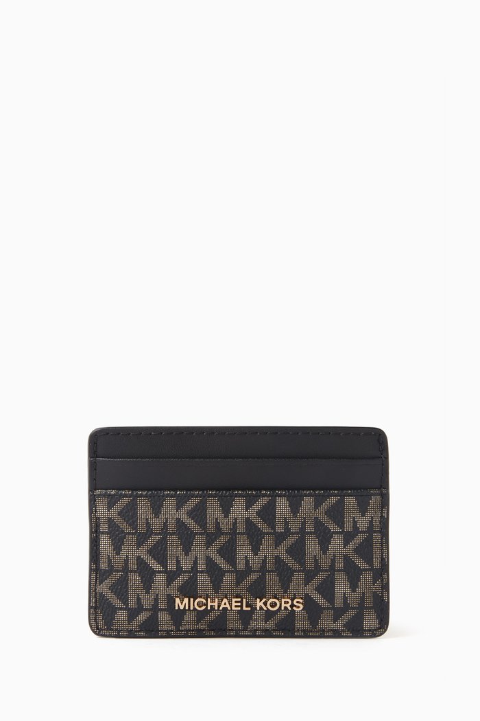 

Jet Set Card Holder in Leather, Black