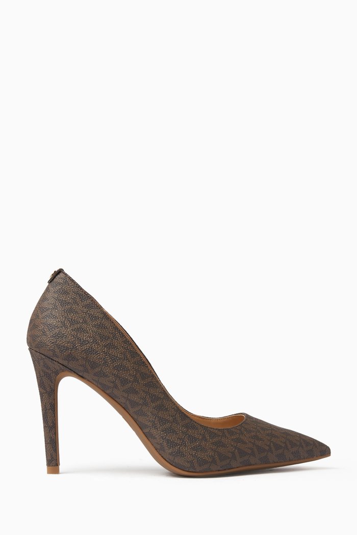 

Alina Flex 70 Pumps in Monogram Leather, Brown