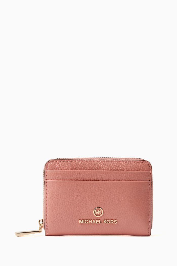 

Jet Set Charm Zip Wallet in Leather, Pink
