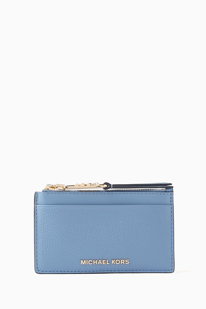 

Small Empire Card Case in Pebbled Leather, Blue