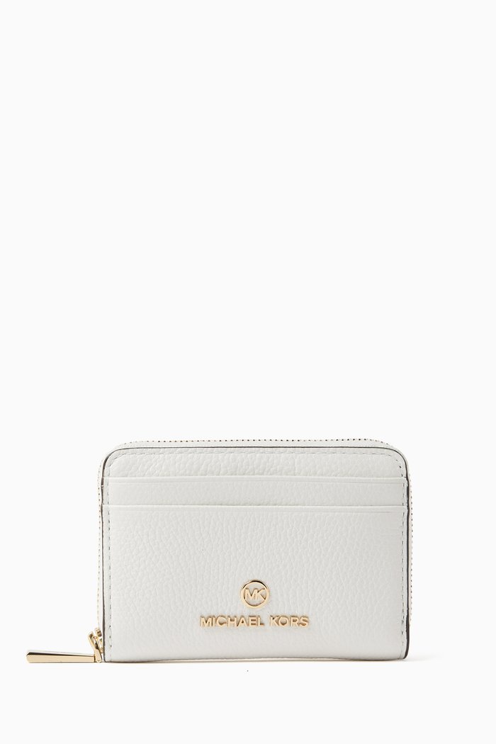 

Small Jet Set Wallet in Pebbled Leather, White