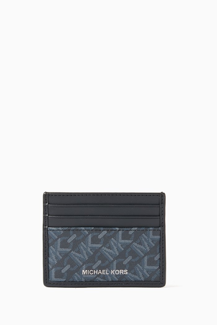 

Hudson Empire Tall Card Case in Signature Logo-print Canvas, Blue