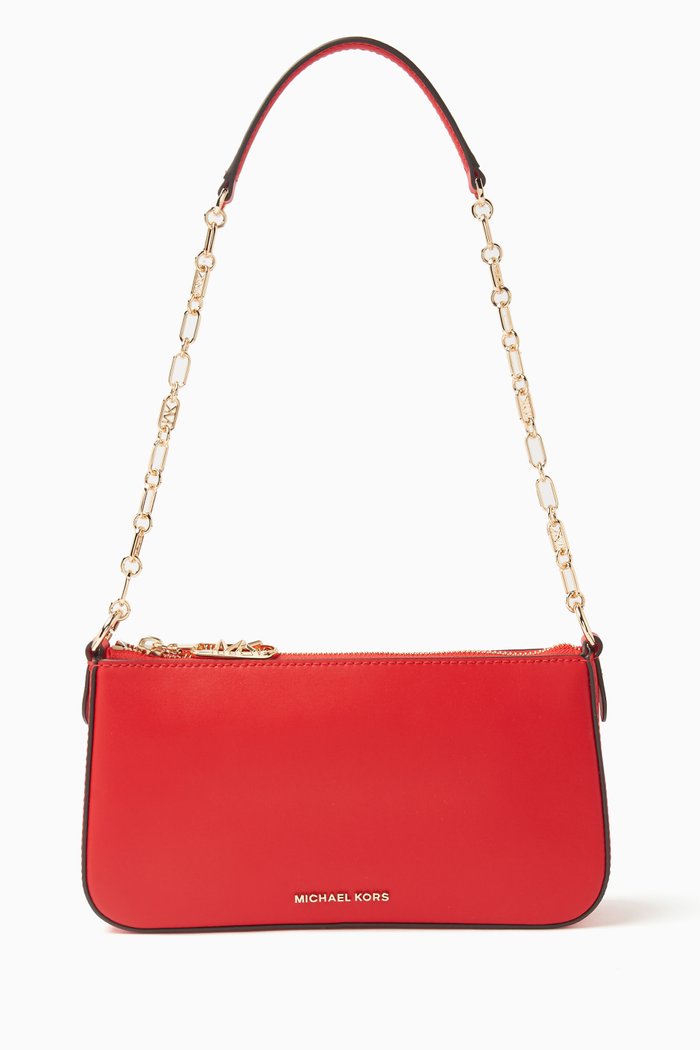 

Medium Empire Chain Pouchette Shoulder Bag in Leather, Red