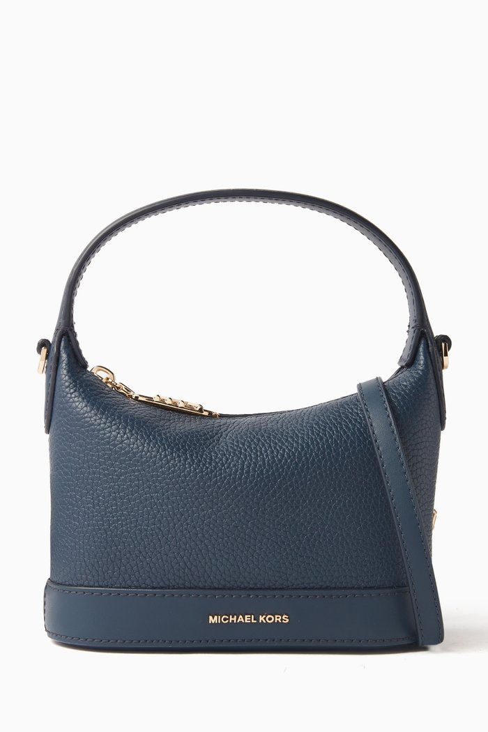

Small Whyte Bag in Pebbled Leather, Blue