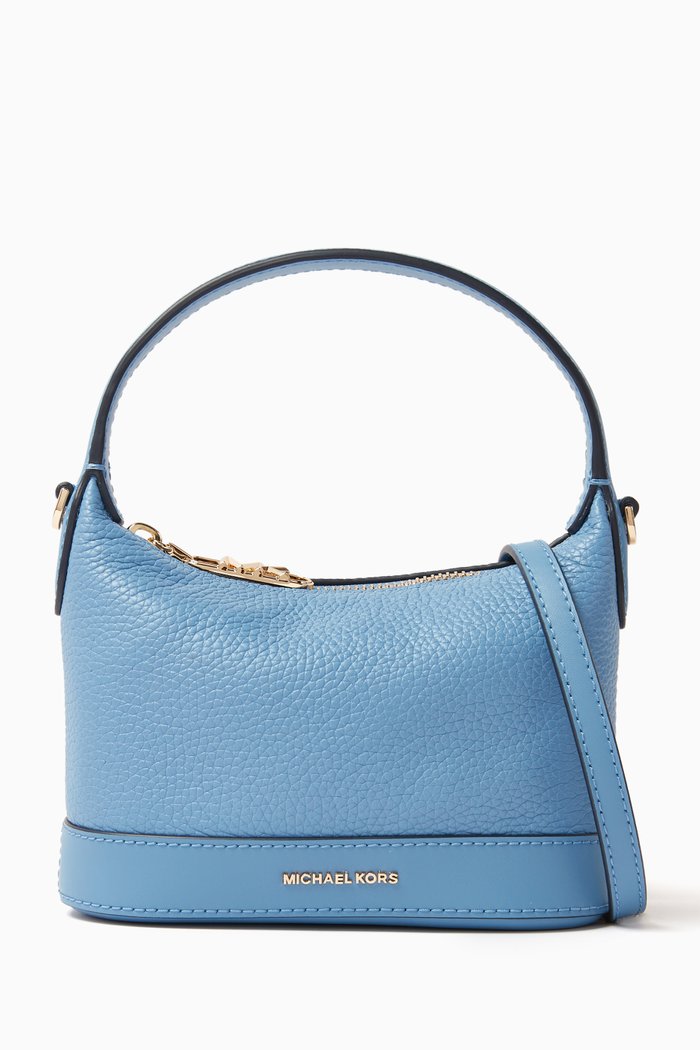 

Small Whyte Bag in Pebbled Leather, Blue