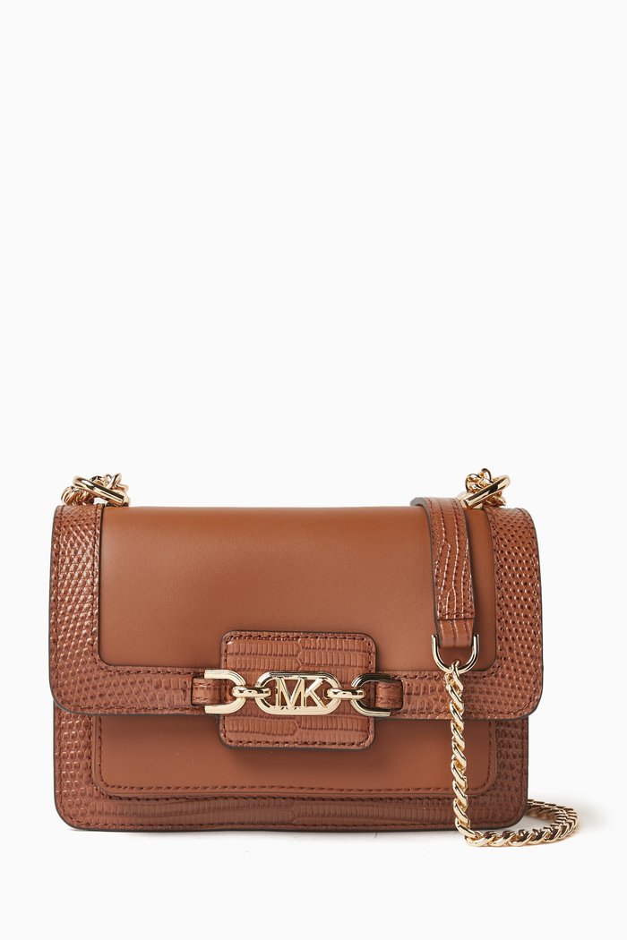 

XS Heather Crossbody Bag in Leather, Brown