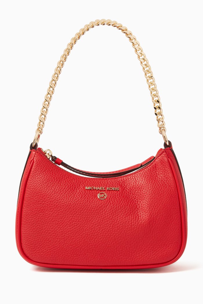 

Small Jet Set Charm Shoulder Bag in Leather, Red