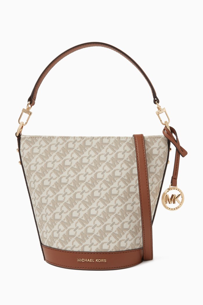 

Small Townsend Messenger Bag in Logo Canvas, Neutral
