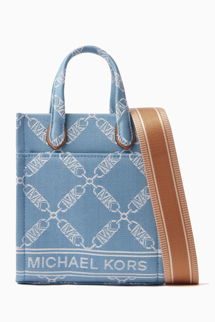 

XS Gigi Tote Bag in Logo Canvas, Blue