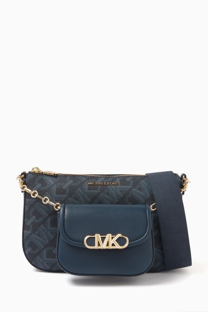 

Large Parker 2-in-1 Crossbody Bag in Logo Canvas, Blue