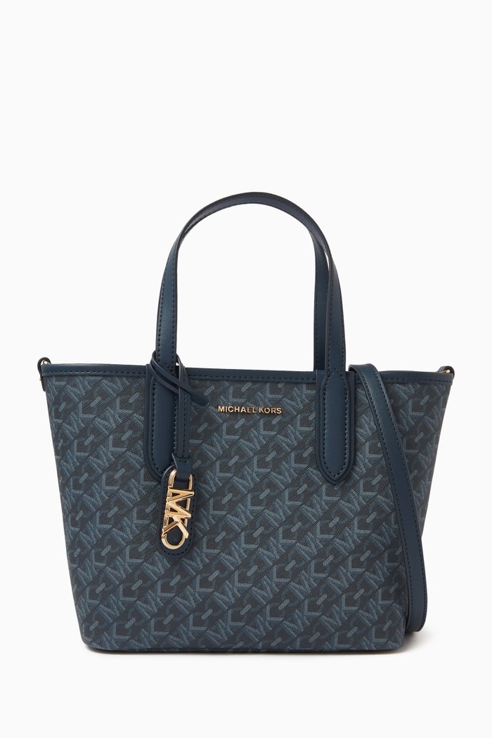 

XS Eliza Logo Tote Bag in Coated-canvas, Blue