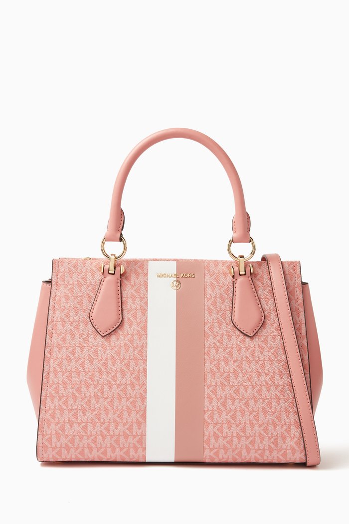 Medium Marilyn Tote Bag in Saffiano Leather, Pink