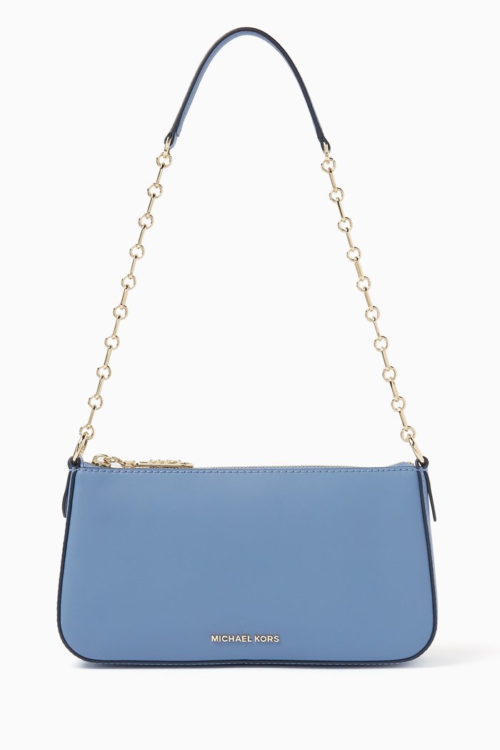 

Medium Empire Pochette Bag in Leather, Blue