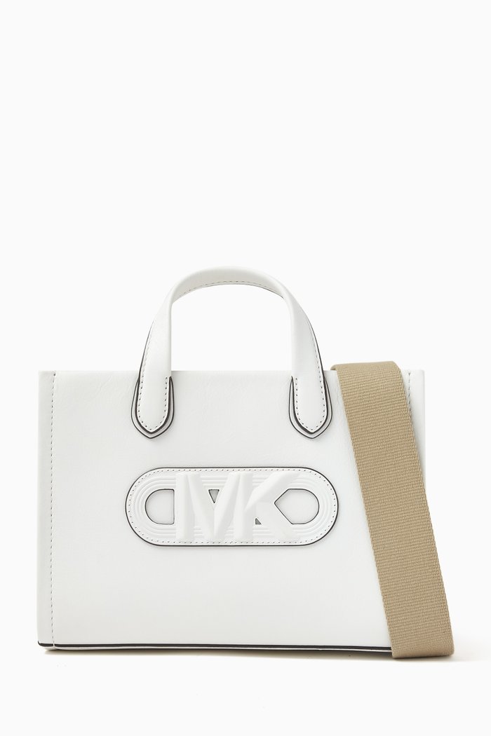 

Small Gigi Messenger Bag in Leather, White