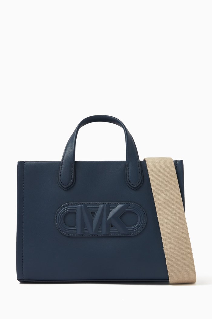 

Small Gigi Messenger Bag in Leather, Blue